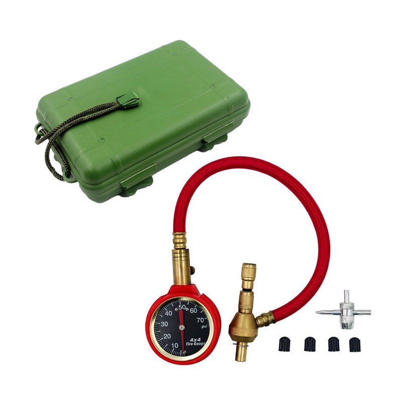 OPENROAD 0-70 PSI Analog Tire Pressure Gauge, 16 inch Hose