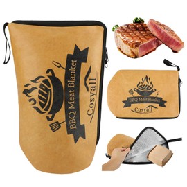 Cosyall BBQ Blanket for Resting Meat,Smoker Meat Resting Blanket,Reusable Smoker Grilling Meat Insulated Resting Bag with Wide Mouth for Large Brisket/Beef/Pork Shoulders/Turkeys,Gifts for Men (15in)