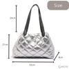 Gorcre Women's Quilted Mini Tote Bag, Glossy, Quilted Tote Bag,
