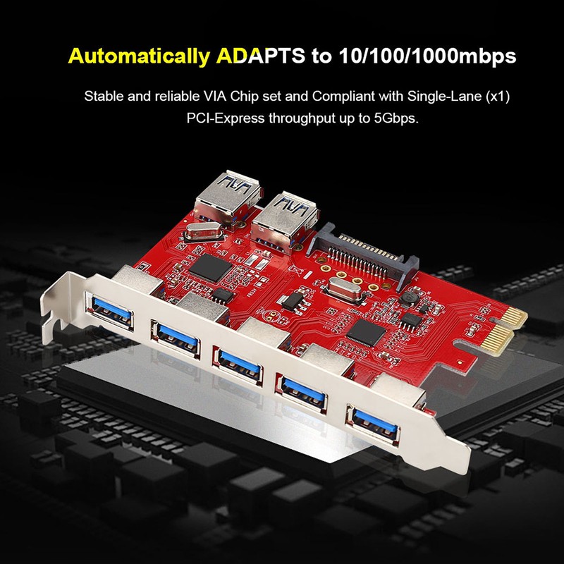 PCI-E to 5 Port USB 3.0 and 2 Port USB