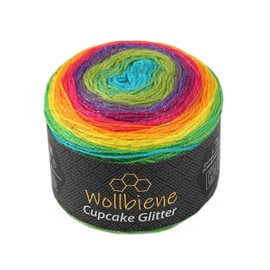 Cupcake Glitter Simli 150 g Knitting Wool 150 g Wool for Knitting and Crocheting Baby Wool Turkish Wool Colour Gradient Wool Glitter (Rainbow 3040)