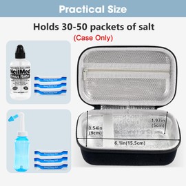 ProCase ProCase Travel Case for NeilMed Sinus Rinse Packets, Carrying Bag for Maoever Neti Pot Nasal Rinse, Portable Case for Sinus Rinse Bottle and Nasal Wash Salt Packets or Nose Cleaner Kit -Black