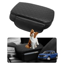SDPVorn Console Cover for 2024 Ford Maverick Accessories 2025 2022 2023 Armrest Cover Leather Center Console Lid Cover with Pockets Arm Rest Pad for Maverick XL XLT Lariat