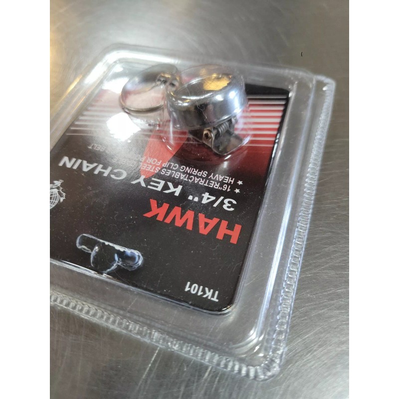 Cal Hawk Hawk Stainless Steel 3/4" Retractable Key Chain