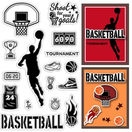 craspire Silic Clear Stamps Basketball Player Sportswear Sneakers Reusable Transparent Rubber Seal for Card Making DIY Scrapbooking Journal Photo Album Decorative Decoration