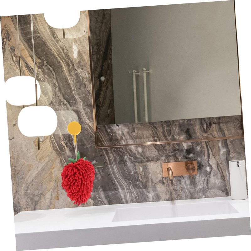 ABOOFAN Cute Strawberry Shaped Chenille Hand Towel Quick Drying Fuzzy