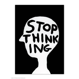 Funny Humorous 'David Shrigley Stop Thinking' Novelty Postcard