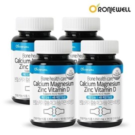 Roniwell Roniwell Bonhealthcare Calcium Magnesium Zinc Vitamin D 90 tablets x 4 tablets (12 months total single item) / 로니웰 로니웰 본헬스케어 칼슘 마그네슘 아연 비타민D 90정 x 4개 (총 12개월 단일상품