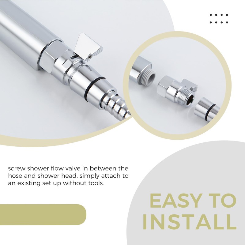 Aomasi Water Flow Control Valve, Solid Brass Shower Head Flow