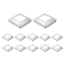uxcell 12Pcs Post Base Cover, 6"x6" (Internal Size 3.25"x3.25") Metal Integral Style Post Skirt, Porch Column Wrap for Post Fence Deck Cable Railing Baluster Stair Rails, Silver