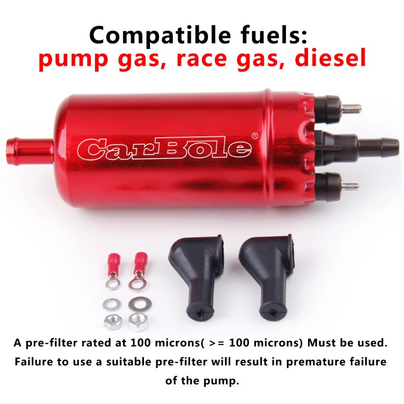 CarBole 45-125psi High Pressure External Inline EFI Fuel Pump Replaces