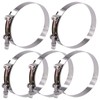 Glarks 5Pcs 108-116mm Stainless Steel T-Bolt Hose Clamps Turbo Intake