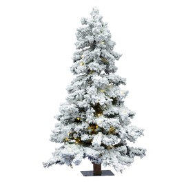 Vickerman Flocked Spruce Alpine Artificial Christmas-Trees, 5', Green