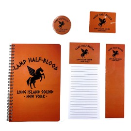Fandom Emporium Percy Jackson And The Olympians Camp Half-Blood Half Blood Notepad Journal Decal Sticker Button Bookmark Writing Drawing Stationery Set - Notepad