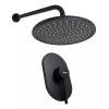 Bauen Kit Regadera Redonda 20cm Monomando Y Brazo 50cm Negro