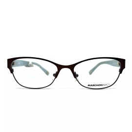 Marchon Eyeglasses Frame M-ANNISA 210 Brown Cat Eye Full Rim 54-17-140