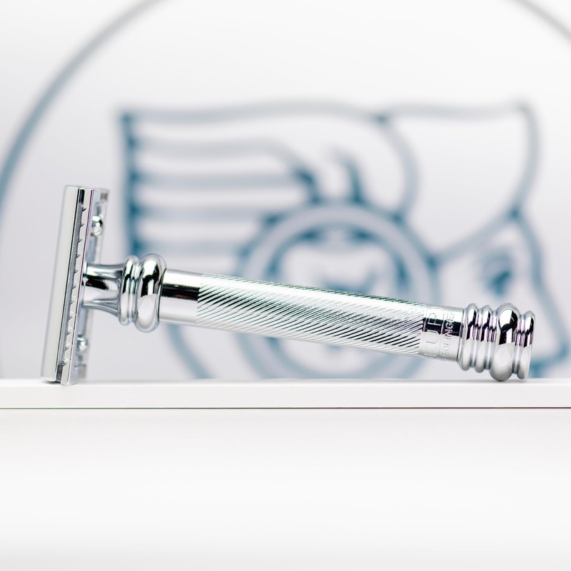 MERKUR Safety Razor 38C | Barber Pole Gloss Chrome |