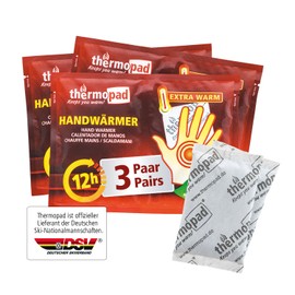 Thermopad Hand Warmers - The Original: 3 Pairs of Heat Pads for 12 Hours of Warmth I Ready to Use Pocket Warmers I Extra Warm Heat Pad - Ideal for Outdoor Activities & Gloves I Hand Heat Pad