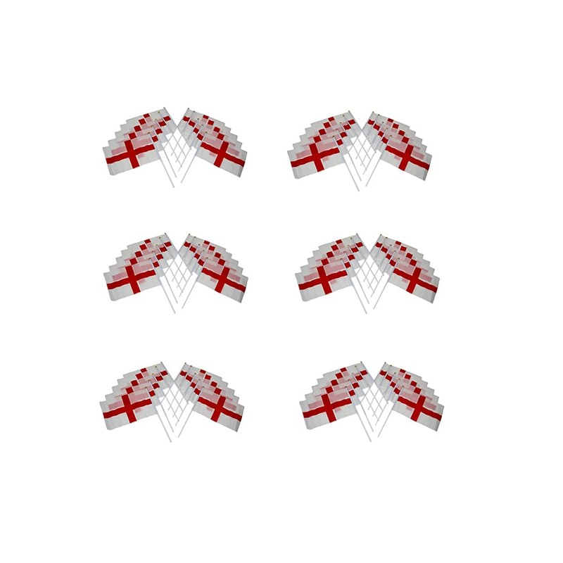 25Pcs St George Hand Flags England Hand Waving Fabric Mini