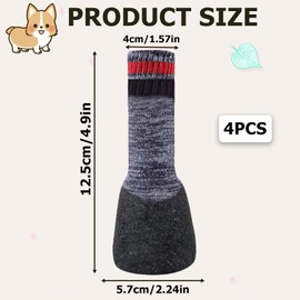 Nizirioo 2 Pairs of Dog OcKen Non-Slip Socks, Paw Protection, Protective Waterproof Dog Boots, Dog Shoes for Small, Medium, Large Dogs, Indoor and Outdoor (Black)