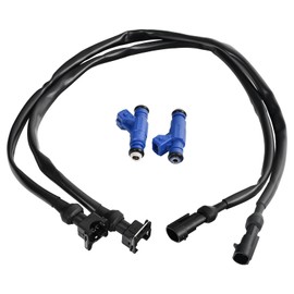 1202863, 1253558 2PCS Fuel Injector with Pigtail Harness Compatible with Polaris Ranger/RZR/Sportsman 700 800 EFI 2005-2014