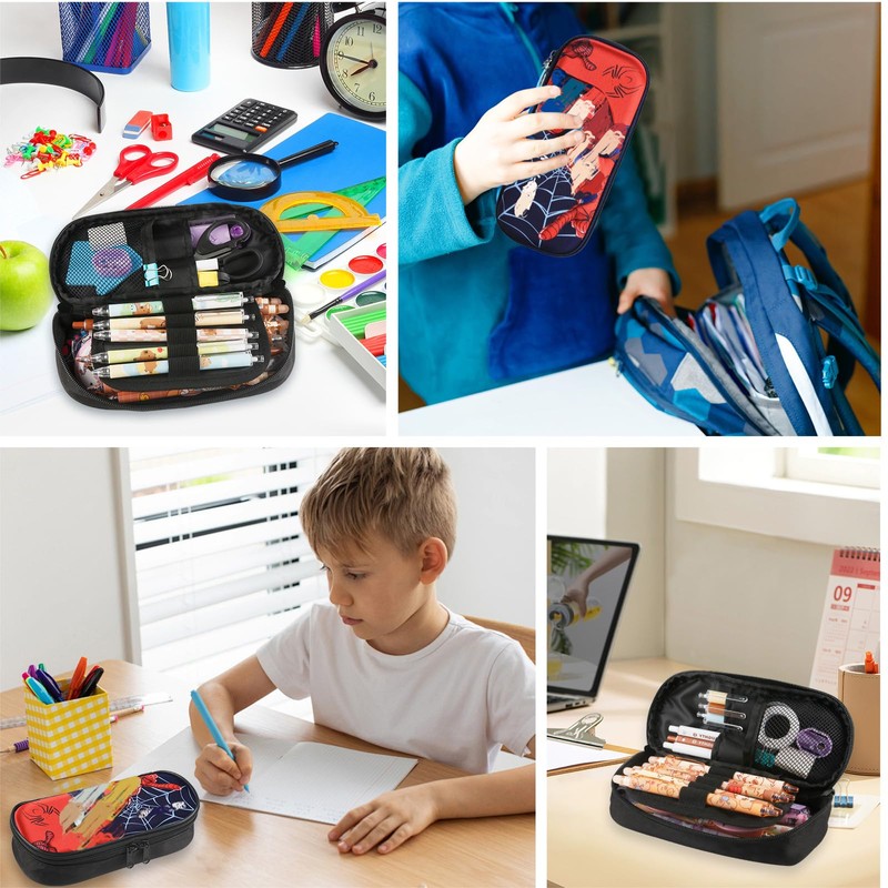 Anime Pencil Case for Boys, Large Capacity Pencil Box with