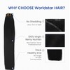 Worldstar Seamless Clip in Hair Extensions Human Hair 16 Inch