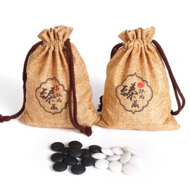 SongYun Double Convex Ceramic Go Game Stone Set 361pcs with Stone Bag and Go Board, 2 Players Board Game