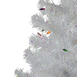 3' Pre-lit White Iridescent Pine Artificial Christmas Tree - Multi Lights