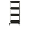 Origami 4 Tier Foldable Powder-Coated Metal Cart with Caster Wheels