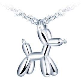 MICMIF Necklace Women's 925 Sterling Silver Puppy Dog Pendant Silver Cute Dog Necklace for Women Girls Children Jewellery Gifts, Sterling Silver, No Gemstone