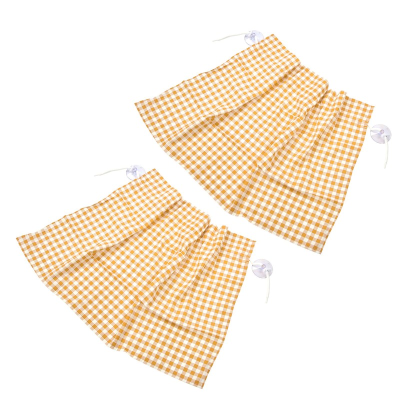 2Pcs Grid Design Anti Ultraviolet Car Curtain Side Car Window