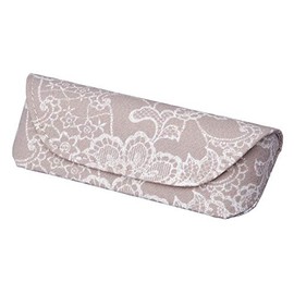 Pearl 092791 Eyeglass Case, Gray, Semi-Hard, Cotton, Floral Pattern