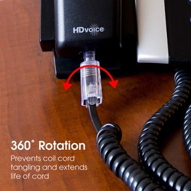 Power Gear Telephone Cord Detangler, 10 Pack, Tangle-Free 360 Degree Rotation, Plug into Landline Phone Handset, for Use in Home or Office, All Brands, Black, 52230