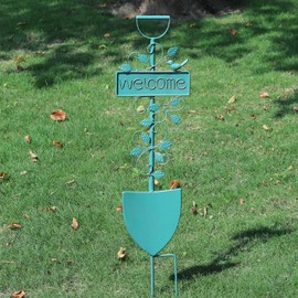 MNRYLKB Metal Garden Stakes, Garden Stakes Decorative,Outdoor Welcome Sign for Patio Garden Decor.