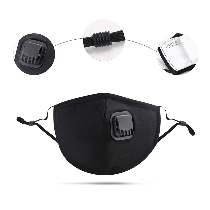 2PCS 5 Layer Breathable Cotton Face Mask with Filter –