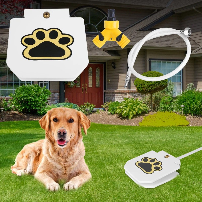 Outdoor Dog Pet Water Dispenser Step Activated Sprinkler with Interactive