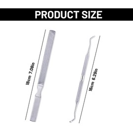 2PCS Toe Nail Files for Fungal Thick Nails,Long Steel Nail File for Onychomycosis, Fungal & Ingrown Nails – Dual-Ended Toenail Lifter,Nail Tools for Men & Women's
