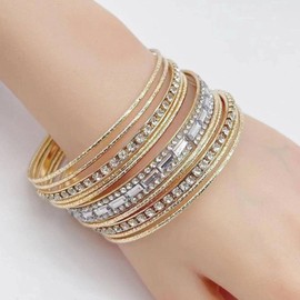Gold Bangles for Women Indian Bangle Bracelets Chunky Bangles Bracelets Non Tarnish Gold/Silver Bracelet for Women Trendy Jewelry Gift