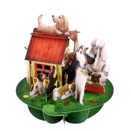 SANTORO Pirouette, 3D Pop Up Greeting Card - Dogs & Kennels - For Her, For Him, For Kids, Birthday