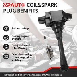 Ignition Coil Packs and Spark Plugs fit for L4 1.6L Turbo Nissan Juke 2011 2012 2013 2014 2015 2016 2017 1.6, UF659, Set of 4