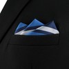 S&W SHLAX&WING Mens Pocket Square Stripes Blue Navy Royal Striped