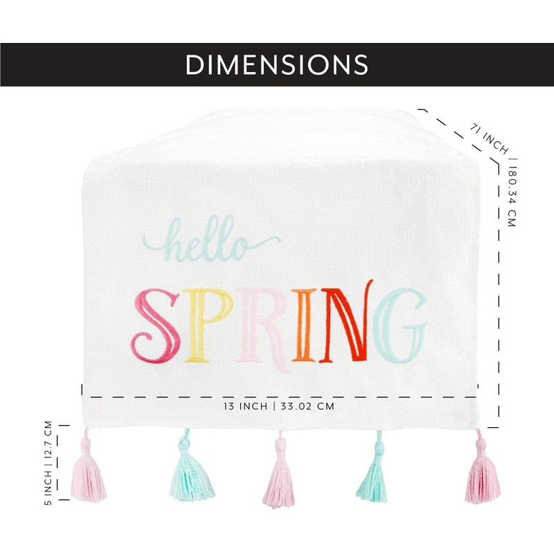Decorae Spring Table Runner, Hello Spring Easter and Seasonal Fabric