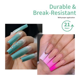 Cycullinyt 250PCS XXlong Square Nail Tips, Pre-shaped Clear Fake Nails Tips with box - 10 Sizes Full Cover Soft Acrylic False Gel x Tip Press On for Nails Extensions Diy salon at Home