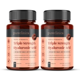Triple Strength Hyaluronic Acid 300mg x 360 Tablets (2 Bottles of 180) - 12 Months Supply. 300% Stronger Than Any Other HLA Tablet.