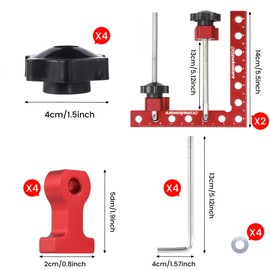 Corner Clamps for Woodworking Drzewkoware 90 Degree Square Clamps 4 Pack 5.5"x 5.5"Aluminum L Type Positioning Clamping Squares Carpenter Tools