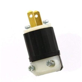 Leviton 15 Amp, 125 Volt, Non-Grounding, Straight Blade, Plug, Industrial Grade, Midget, MS2-P, Black-White