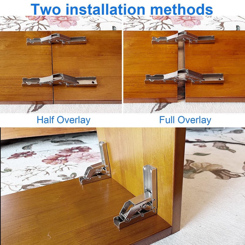 Pack of 2 Hinges 90 Degree, Hinges Folding Shelf, Hidden