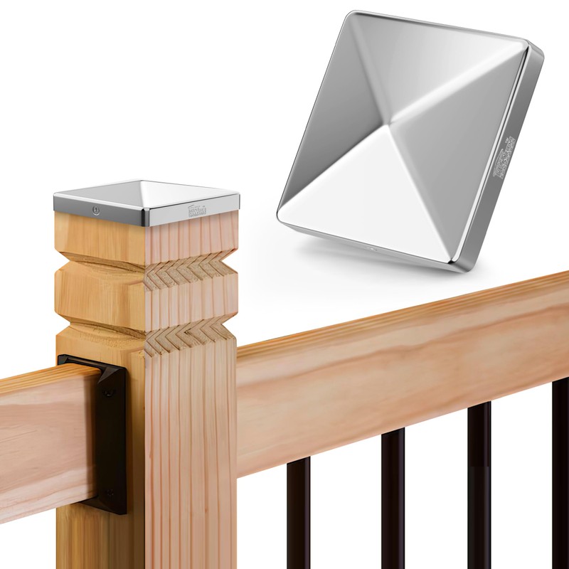 Stainless Steel Pyramid Post Cap for True 6x6 Wood Posts