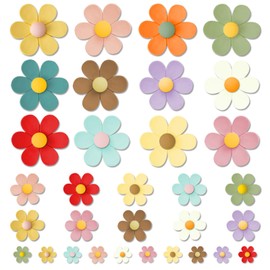 PIWOSGOL Pack of 32 3D Fridge Magnets for Flowers, Funny Decorative Fridge Magnets with 12 Colours, Colourful Magnets for Magnetic Boards, Refrigerators, Photos, Whiteboards, Kitchens - 3 Sizes